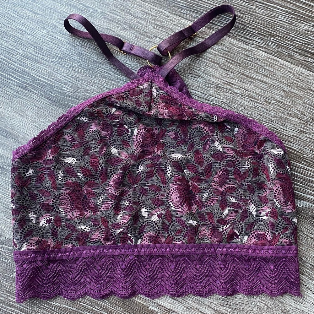Purple Lace Crop Top